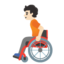 PERSON IN MANUAL WHEELCHAIR emoji with light skin tone skin tone