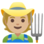 FARMER emoji with medium-light skin tone skin tone