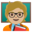 TEACHER emoji with medium-light skin tone skin tone