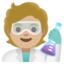 SCIENTIST emoji with medium-light skin tone skin tone