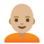 PERSON: BALD emoji with medium-light skin tone skin tone