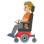 PERSON IN MOTORIZED WHEELCHAIR emoji with medium-light skin tone skin tone