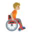 PERSON IN MANUAL WHEELCHAIR FACING RIGHT emoji with medium-light skin tone skin tone