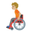 PERSON IN MANUAL WHEELCHAIR emoji with medium-light skin tone skin tone