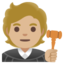 JUDGE emoji with medium-light skin tone skin tone