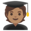 STUDENT emoji with medium skin tone skin tone