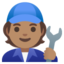 MECHANIC emoji with medium skin tone skin tone