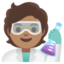 SCIENTIST emoji with medium skin tone skin tone