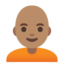 PERSON: BALD emoji with medium skin tone skin tone