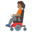 PERSON IN MOTORIZED WHEELCHAIR emoji with medium skin tone skin tone