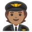 PILOT emoji with medium skin tone skin tone