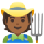 FARMER emoji with medium-dark skin tone skin tone