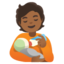 PERSON FEEDING BABY emoji with medium-dark skin tone skin tone