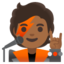 SINGER emoji with medium-dark skin tone skin tone