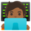 TECHNOLOGIST emoji with medium-dark skin tone skin tone