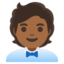 OFFICE WORKER emoji with medium-dark skin tone skin tone