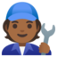 MECHANIC emoji with medium-dark skin tone skin tone