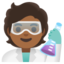 SCIENTIST emoji with medium-dark skin tone skin tone