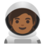 ASTRONAUT emoji with medium-dark skin tone skin tone
