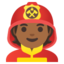 FIREFIGHTER emoji with medium-dark skin tone skin tone