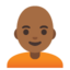 PERSON: BALD emoji with medium-dark skin tone skin tone