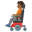 PERSON IN MOTORIZED WHEELCHAIR emoji with medium-dark skin tone skin tone