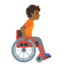 PERSON IN MANUAL WHEELCHAIR FACING RIGHT emoji with medium-dark skin tone skin tone