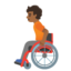 PERSON IN MANUAL WHEELCHAIR emoji with medium-dark skin tone skin tone