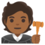 JUDGE emoji with medium-dark skin tone skin tone