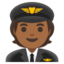 PILOT emoji with medium-dark skin tone skin tone