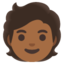 ADULT emoji with medium-dark skin tone skin tone