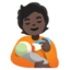 PERSON FEEDING BABY emoji with dark skin tone skin tone