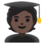 STUDENT emoji with dark skin tone skin tone