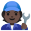 MECHANIC emoji with dark skin tone skin tone