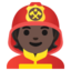 FIREFIGHTER emoji with dark skin tone skin tone