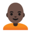 PERSON: BALD emoji with dark skin tone skin tone