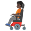 PERSON IN MOTORIZED WHEELCHAIR emoji with dark skin tone skin tone