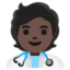HEALTH WORKER emoji with dark skin tone skin tone