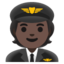 PILOT emoji with dark skin tone skin tone