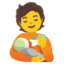 PERSON FEEDING BABY emoji in Google's design style - Unicode 1F9D1-200D-1F37C