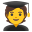 STUDENT emoji in Google's design style - Unicode 1F9D1-200D-1F393