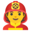 FIREFIGHTER emoji in Google's design style - Unicode 1F9D1-200D-1F692