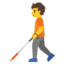 PERSON WITH WHITE CANE emoji in Google's design style - Unicode 1F9D1-200D-1F9AF