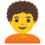 PERSON: CURLY HAIR emoji in Google's design style - Unicode 1F9D1-200D-1F9B1