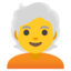 PERSON: WHITE HAIR emoji in Google's design style - Unicode 1F9D1-200D-1F9B3