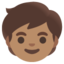 CHILD emoji with medium skin tone skin tone