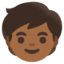 CHILD emoji with medium-dark skin tone skin tone