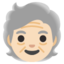 OLDER ADULT emoji with light skin tone skin tone