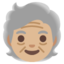 OLDER ADULT emoji with medium-light skin tone skin tone