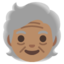 OLDER ADULT emoji with medium skin tone skin tone